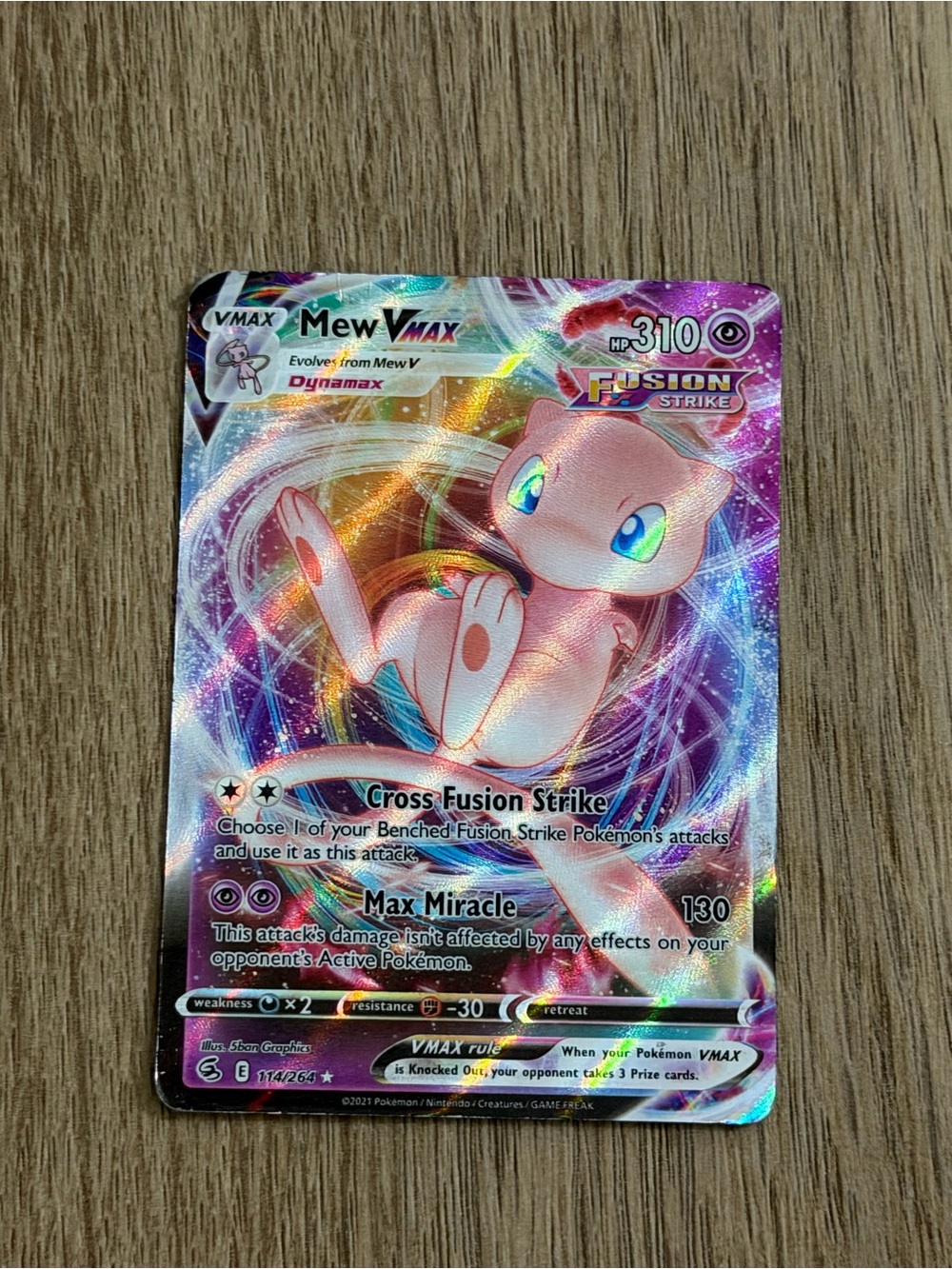 Pokemon Mew VMAX Fusion Strike Holo Pink & Purple
